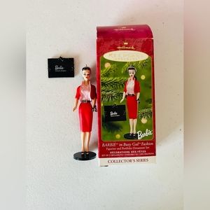 Barbie in busy gal fashion ornament set of two ornaments